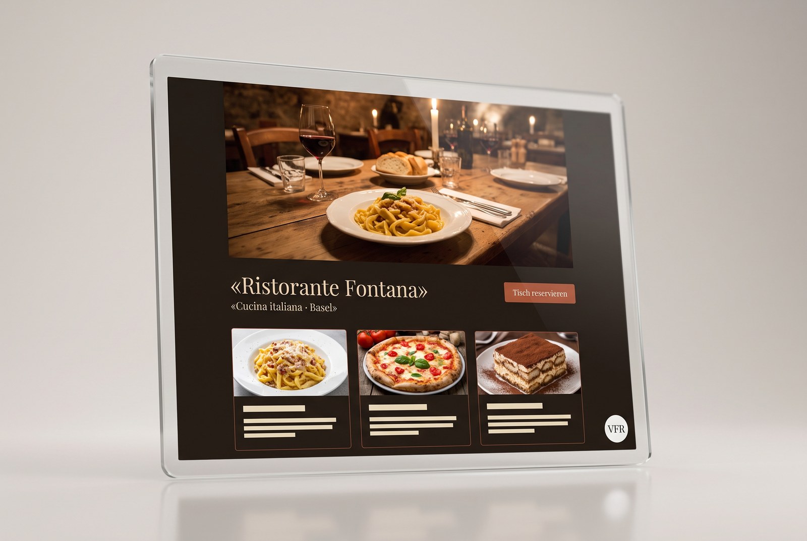 Entwurf einer Restaurant-Website in warmen Tönen